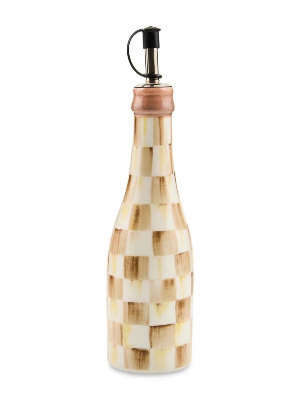 MACKENZIE CHILDS - Mocha Check Farmhouse Oil Cruet NWT